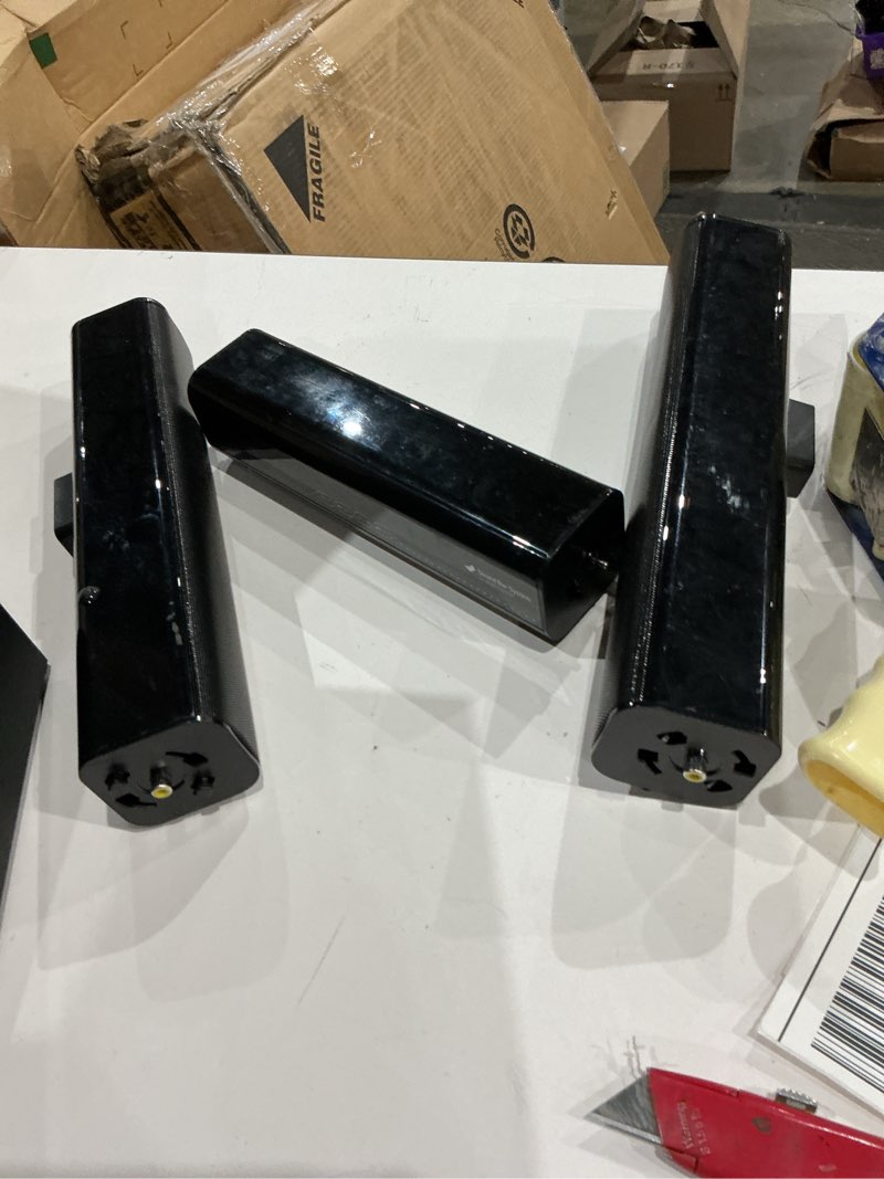 Condition photo showing As Is for hixicopa 2.1 channel sound bar with wired subwoofer dorby audio 35 in detachable tv soundbar 