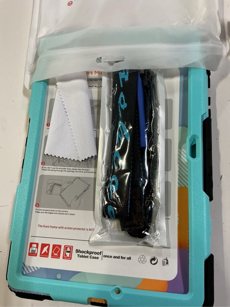 Condition photo showing Good Condition for timecity for case for samsung galaxy tab a11+ plus/ a9+ plus 11 inch, heavy duty full-body protective with screen protector, rotating stand/handle and shoulder strap & pencil holder - light blue black+light blue