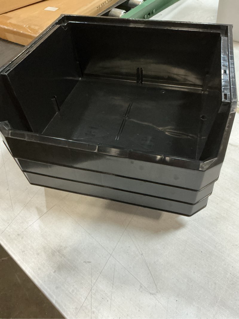 Condition photo showing As Is for ReadySpace Plastic Containers for Organizing and Storage Bins for Closet, Kitchen, Office, Garage (3 pieces) 