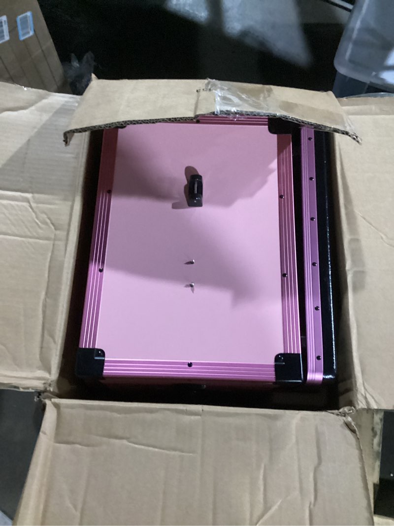 Condition photo showing New/Like New for ZhenGuiRu Rolling Manicure Table Foldable Nail Desk 3 Drawers, Makeup Organizer Blueteeth Speaker on Wheels, Travel Makeup Case with LED Mirror TSA Lock for Technician Workstation Salon Black
