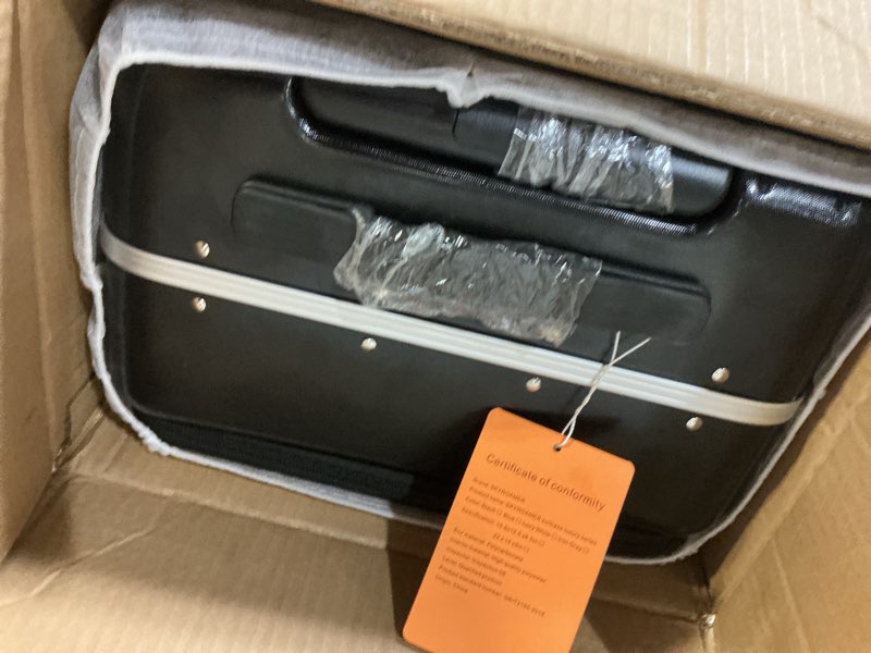 Condition photo showing Good Condition for SKYROMER 20 Inch carry on luggage 22x14x9 airline approved Hard Shell Spinner Suitcase Top Opening Aluminum Frame Travel Luggage Suitcases for Woman Men Gifts (Black) Black 20 Inch
