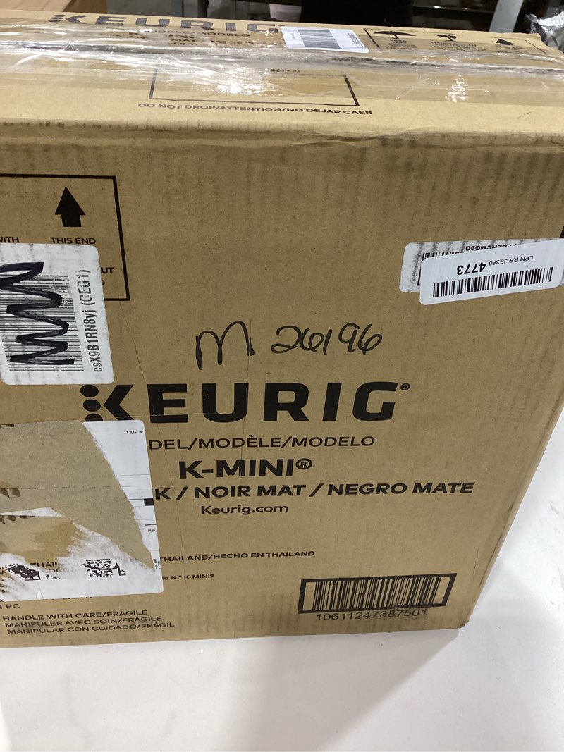 Condition photo showing As Is for Keurig K-Mini Single Serve K-Cup Pod Coffee Maker, 6 to 12oz Brew size, with Cord Storage, Perfect for Small Spaces, Black