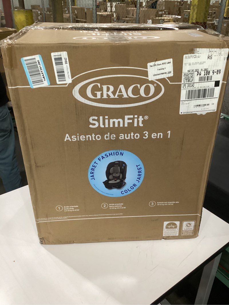 Condition photo showing Good Condition for Graco Slimfit 3-in-1 Convertible Car Seat, Ultra-Space-Saving Design, Jarret, Suitable for Rear and Forward-Facing, Highback Booster Seat with 10-Position Headrest