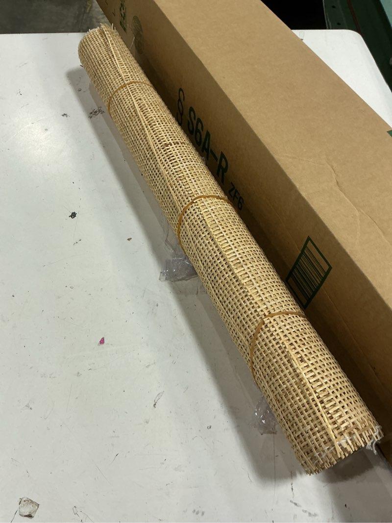 Condition photo showing Good Condition for 24" width natural square cane webbing 5feet, rattan webbing roll for caning projects, woven open mesh cane for furniture, chair, cabinet, ceiling, bed 24"w x 60"l(5feet?