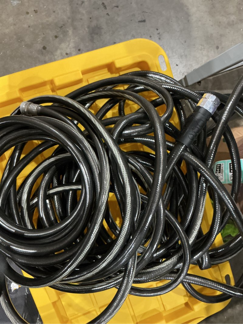 Condition photo showing As Is for item similar// teknor apex neverkink max 5/8-in x 50-ft premium -duty kink free vinyl gray coiled hose