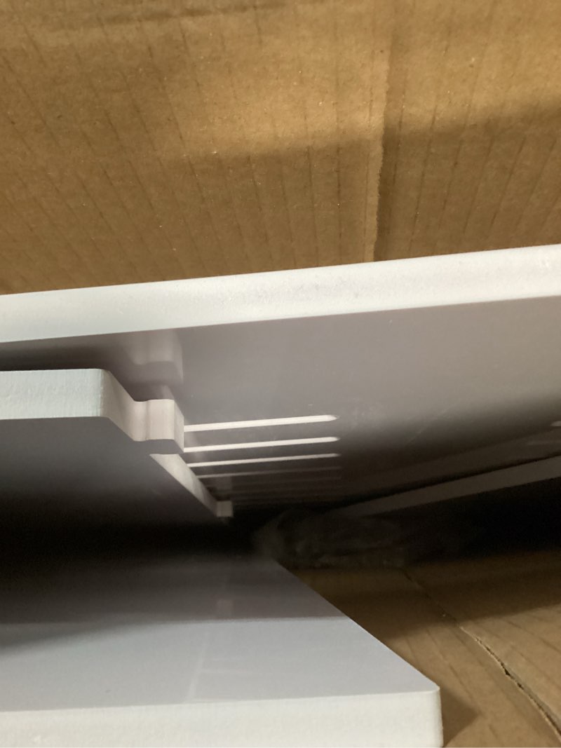 Condition photo showing As Is for radiator covers for home, waterproof pvc radiator cover cabinet, wall radiator heater cover with louvered vent design and top storage shelf, radiator cover shelf for home décor