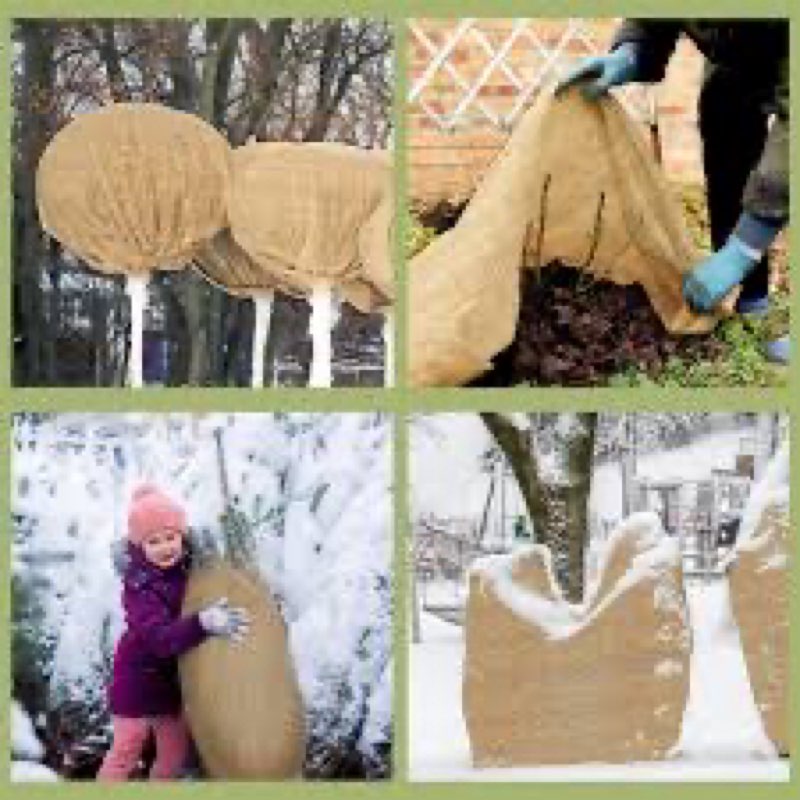 Buryeah 60 Inch x 100 ft Burlap Fabrics Roll Natural Burlap Tree Wrap Winter Garden Frost Plant Prot