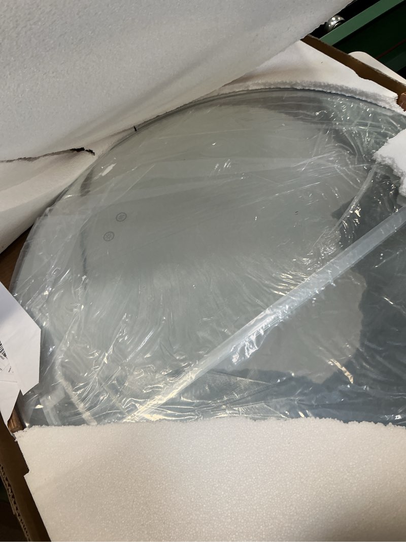 Condition photo showing Good Condition for 28 Inch Round LED Bathroom Mirror Backlit Anti-Fog Wall Mounted Lighted Bathroom Vanity Mirror 3 Colors Light Dimmable Smart Makeup Mirror with Touch Switch 28"L x 28"W Round