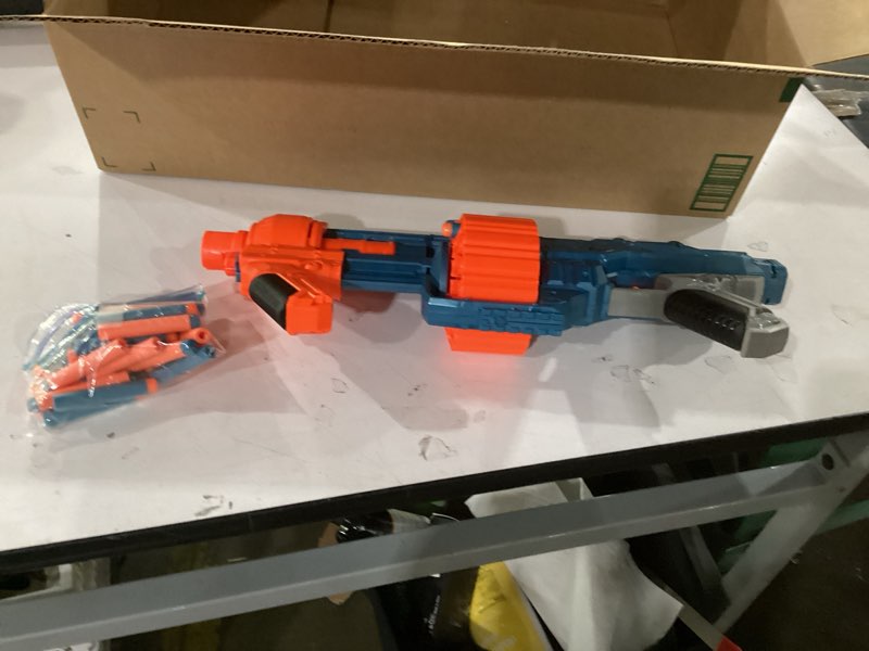 Condition photo showing As Is for nerf elite 2.0 shockwave rd-15 dart blaster, 30 nerf elite darts, 15-dart rotating drum, kids outdoor toys for 8 year old boys & girls and up (amazon exclusive) standard packaging