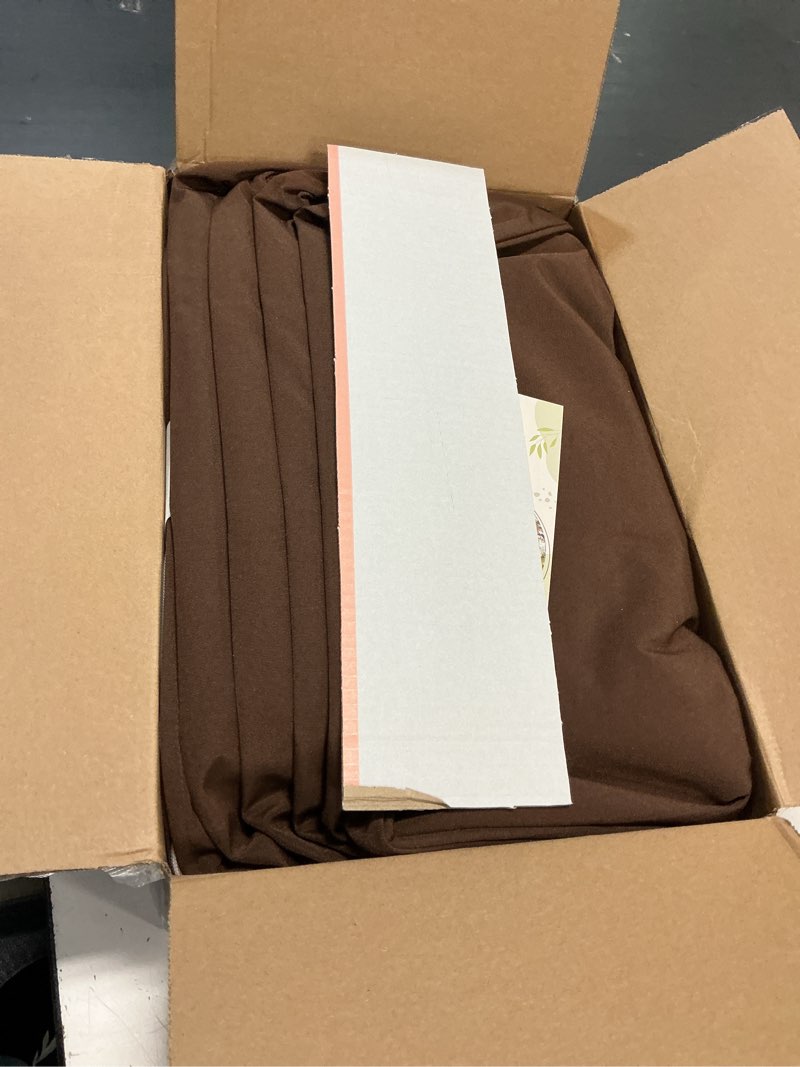 Condition photo showing New/Like New for downluxe waterproof outdoor chair cushions set of 4, 19" x 19" x 3" patio chair cushion with non-slip ties & handle, square outdoor cushion for patio furniture with removable cover, brown 19x19x3 | 4 count brown