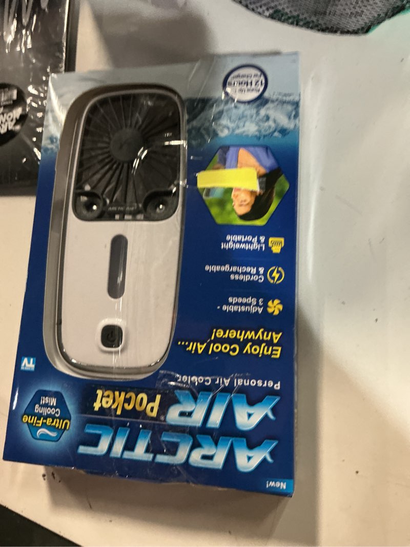 Condition photo showing Good Condition for arctic air® pocket hand fan, portable air cooler, dual cooling jets, rechargeable, 3 speeds