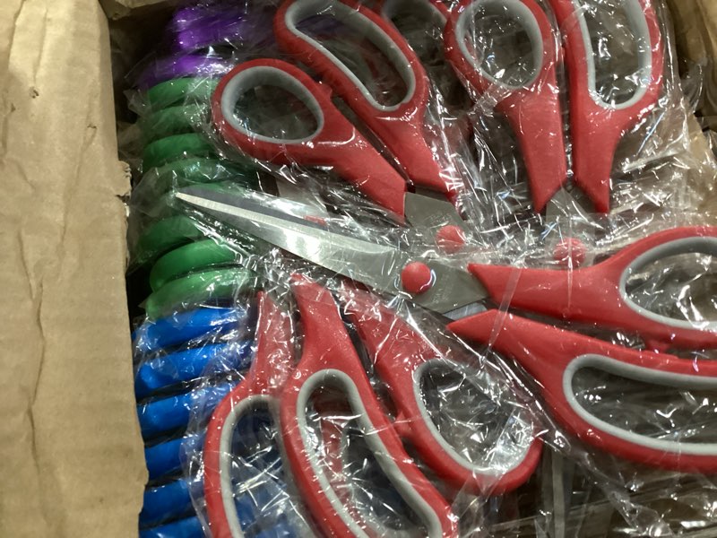 Condition photo showing Good Condition for 48 packs 8" sewing craft scissors bulk,multipurpose heavy duty sharp paper scissors,stainless steel shears for home office student teacher supplies