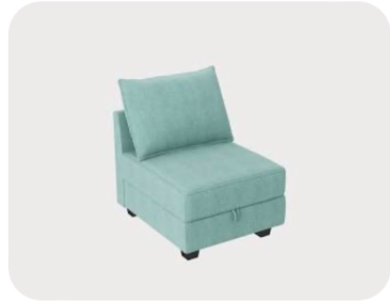 HONBAY 1 Piece Modular Sectional Storage Seat Green