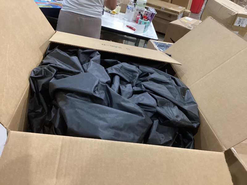 Condition photo showing As Is for patio furniture covers, heavy duty outdoor furniture cover waterproof, sectional sofa set cover table and chair set covers 124" l × 71" w × 29" black 124"l×71"w×29"h