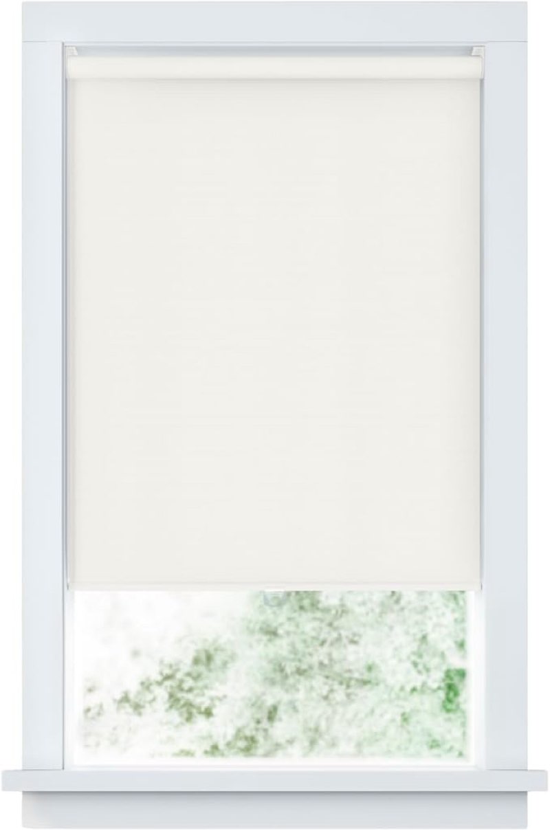 LEVOLOR Basics Cordless Fabric Roller Shade, Easy to Install Blackout Shades for Windows, Neutral White, Fits up to 69” Width and 72” Length, Home Solution for Any Space or Room Decor