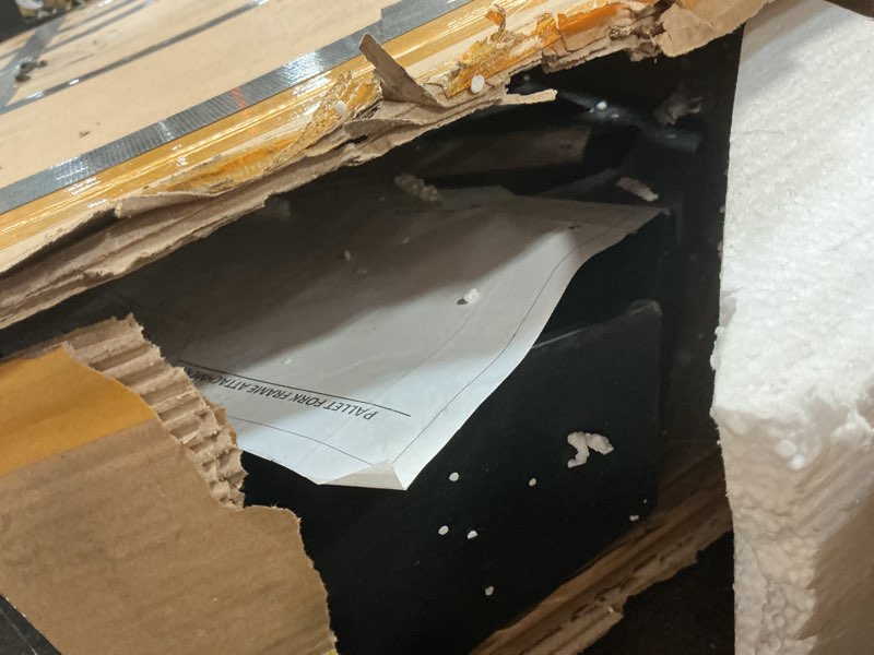 Condition photo showing As Is for yintatech 45" skid steer pallet fork frame pallet forks 4000lbs 48" fork blades fit for kubota bobcat skid steer quick tach loaders tractors