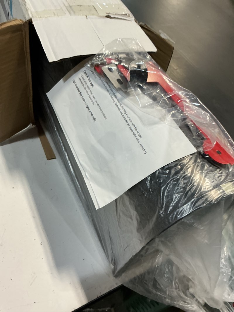 Condition photo showing New/Like New for rainhol black metal mailboxes for outside post mount, standard mail box, galvanized steel heavy duty mailbox, medium capacity, 19 x 8.7 x 6.7 inches