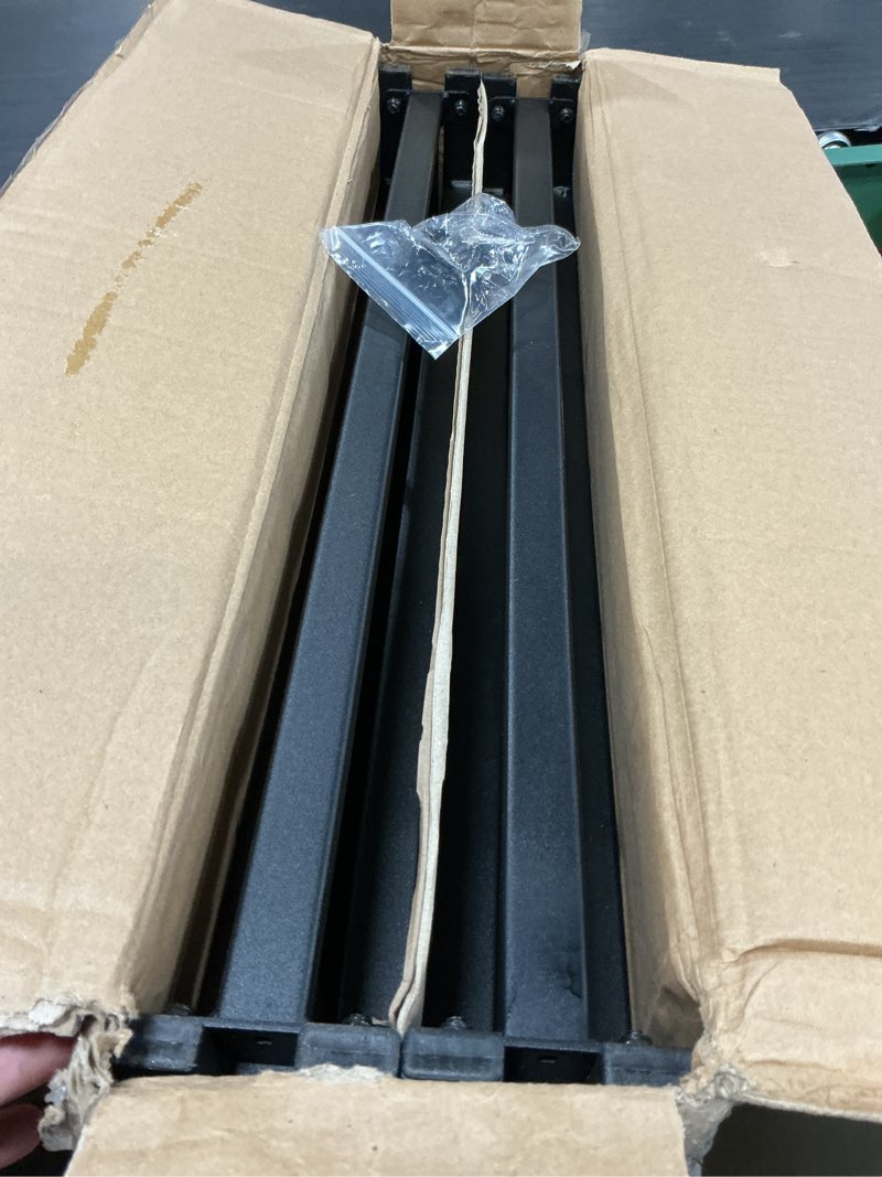 Condition photo showing As Is for amazon basics bed frame with ample underbed storage, foldable metal platform, sturdy steel, no box spring needed, 14 inches high, noise-free support, easy assembly tool-free setup, full size, black full 14 inch ( foldable)