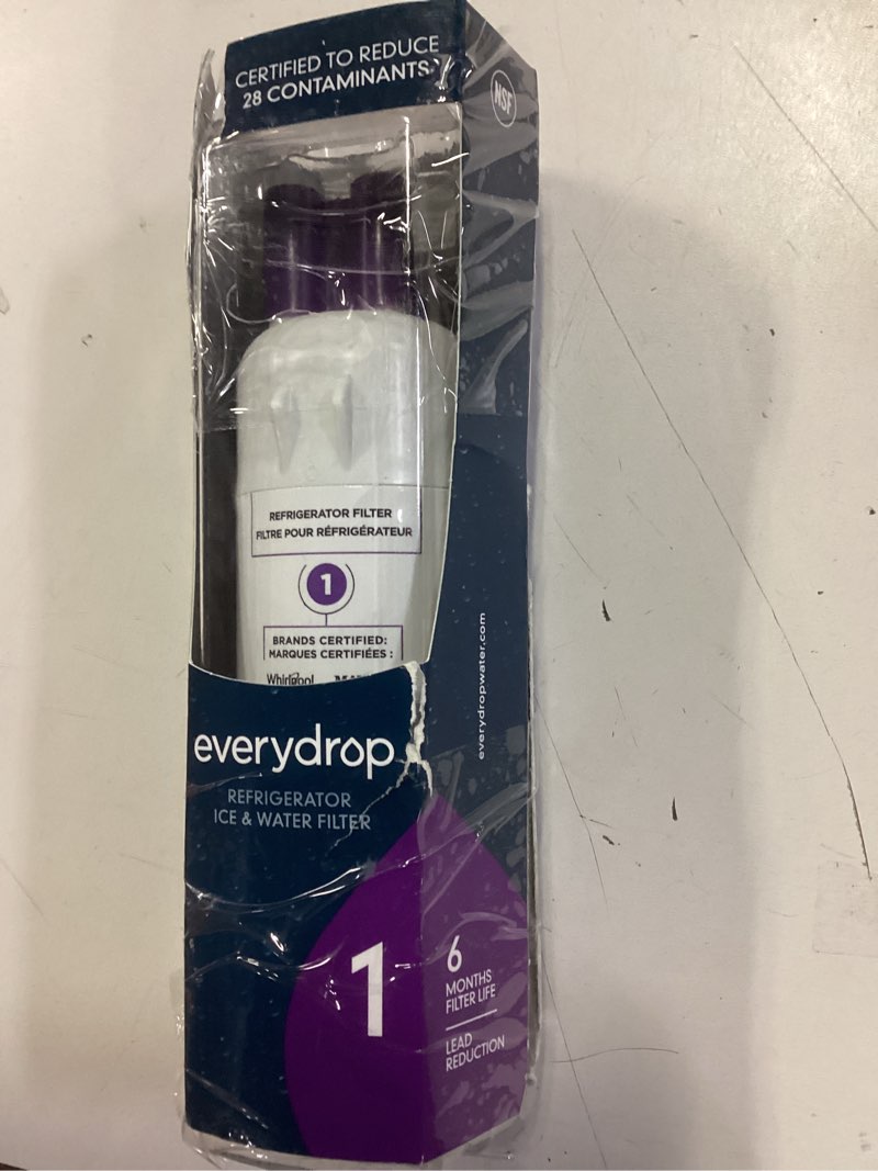 Condition photo showing New/Like New for everydrop by Whirlpool Ice and Water Refrigerator Filter 1, EDR1RXD1, Single-Pack , Purple 1 Count (Pack of 1)
