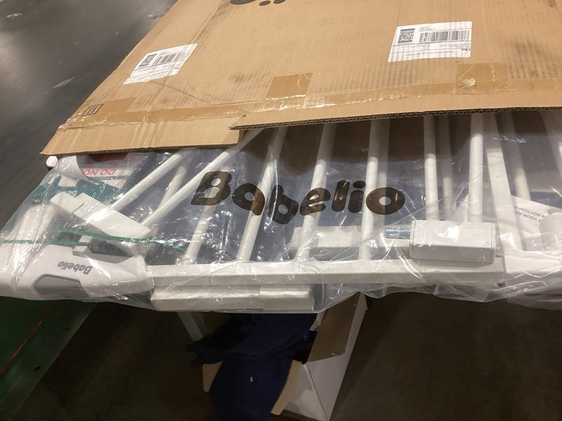 Condition photo showing Good Condition for babelio 29-55 inch extra wide baby/dog gate, pressguard p7, metal auto close, pressure mounted pet door for doorways, no need tools and drilling, with wall cups, white white 30"tall 29"-55" wide