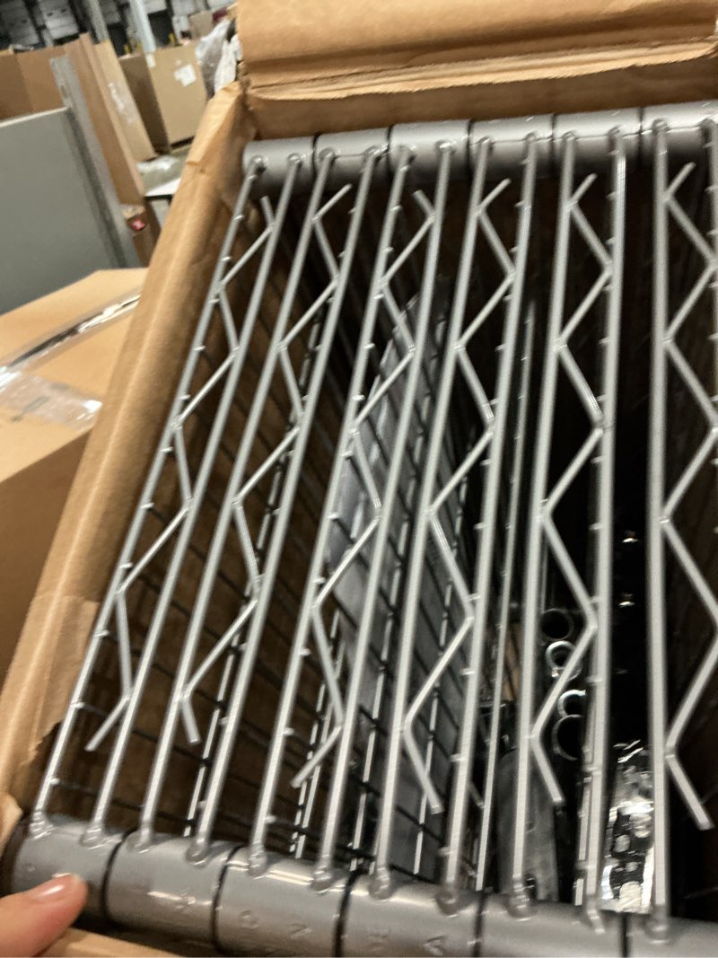 Condition photo showing Good Condition for homdox 6-tier storage shelf wire shelving unit free standing rack organization with caster wheels, stainless side hooks, silver gray | rack organization, with caster wheels, stainless side hooks 21.26*11.42*72.05 inch silver