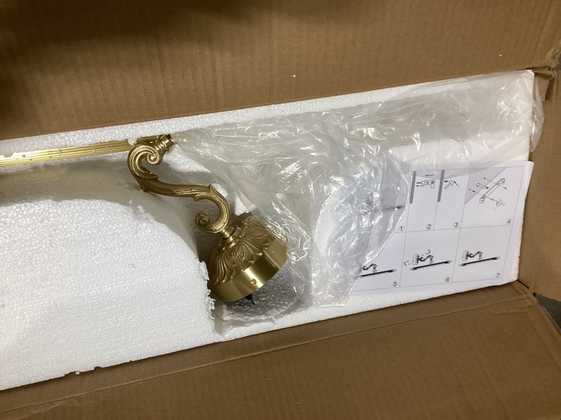 Condition photo showing As Is for aiwen led vanity light fixture 9w 22.04 inch bath vanity lights with pc lamp shade retro artwork picture lighs wall sconces for dressing bathroom lighting 3 color temperature brass gold(3 color temperature) 9w/22.04inch