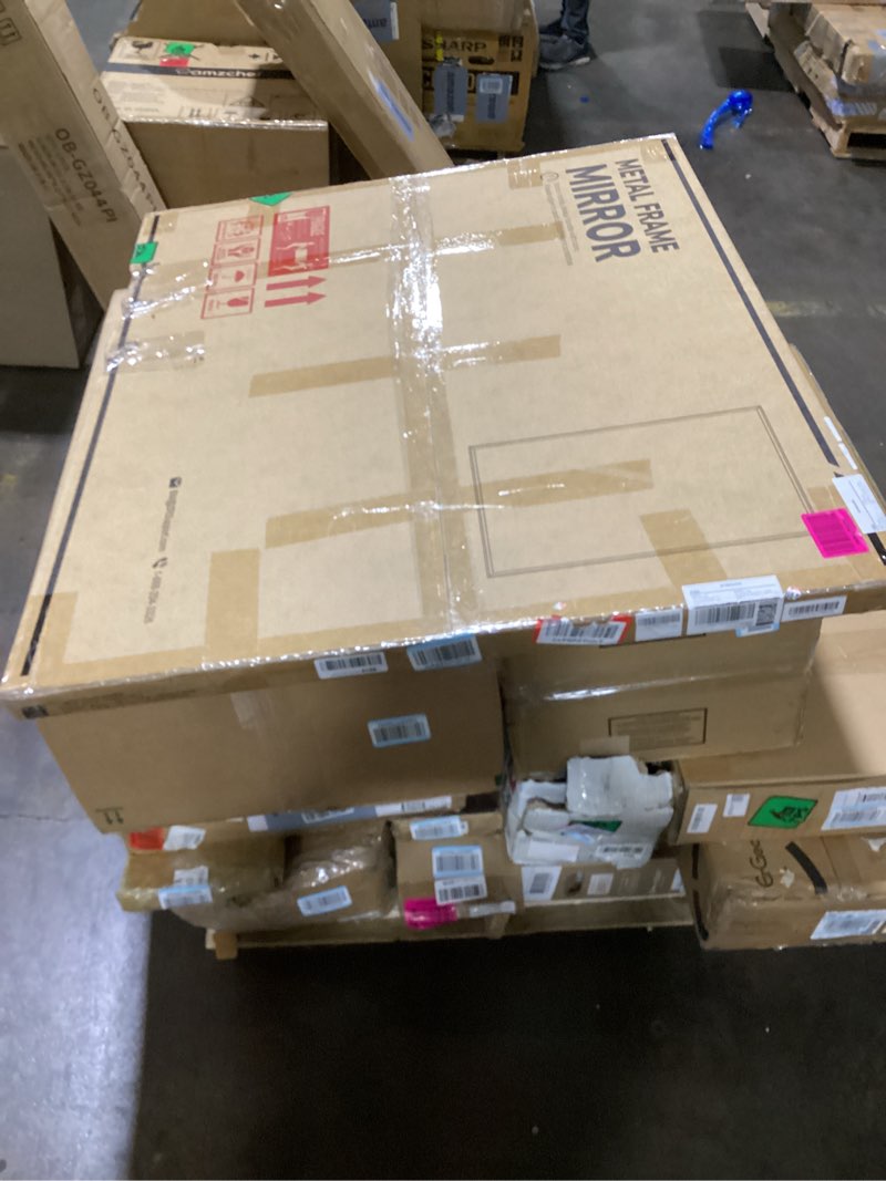 Condition photo showing Good Condition for TETOTE Black Bathroom Vanity Mirror Beveled Frame 42" x 36" Black Rectangle Metal Framed Bathroom Wa