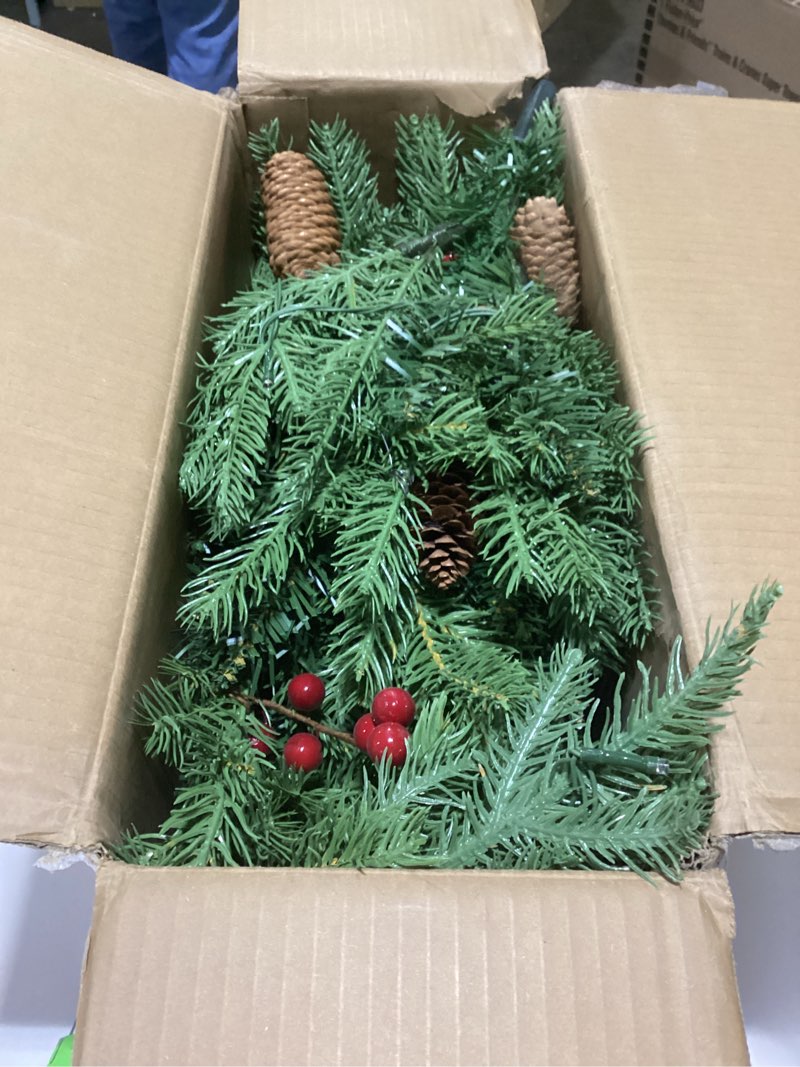 Condition photo showing Good Condition for Somikis 3ft Pre-Lit Artificial Mini Christmas Tree with 70LED Lights and Realistic Nordic Spruce, Solid Cement Burlap Base Basin