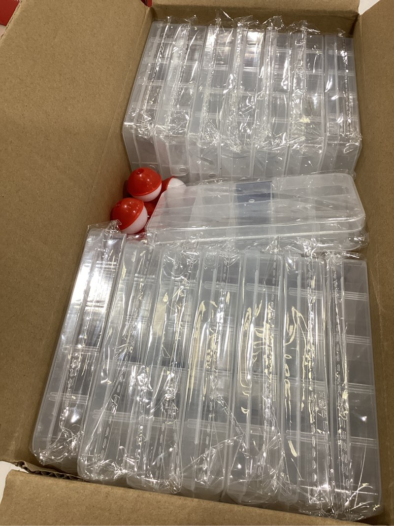Condition photo showing Good Condition for 30 pcs fishing candy tackle boxes party favors small tackle box with fishing bobber for fishing theme decorations (30)