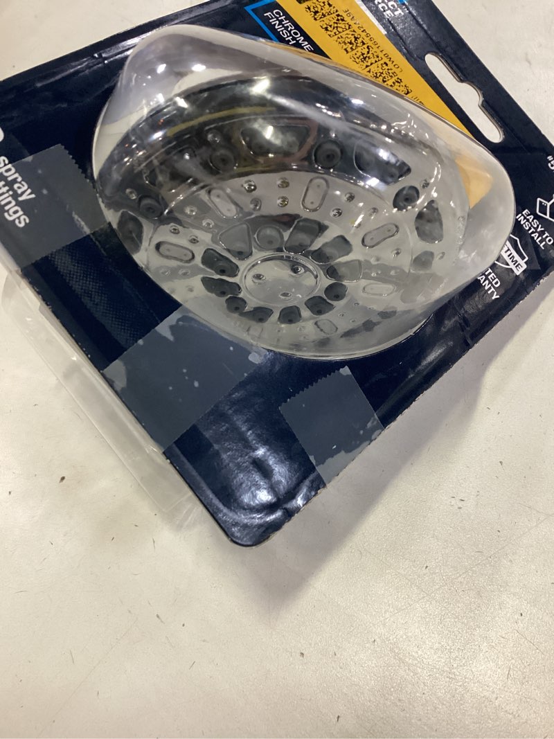 Condition photo showing Good Condition for project source 3-settings chrome 3-in round fixed shower head 1.8 gpm