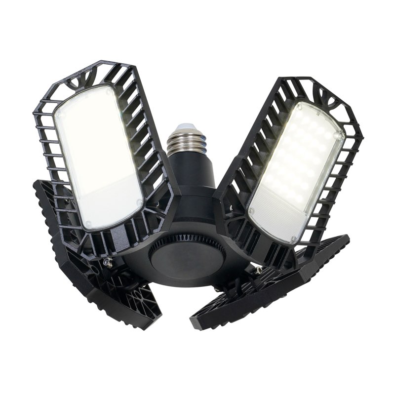 Utilitech 1-ft 12000-Lumen Black 4-Light LED Diffuser Garage Shop Light