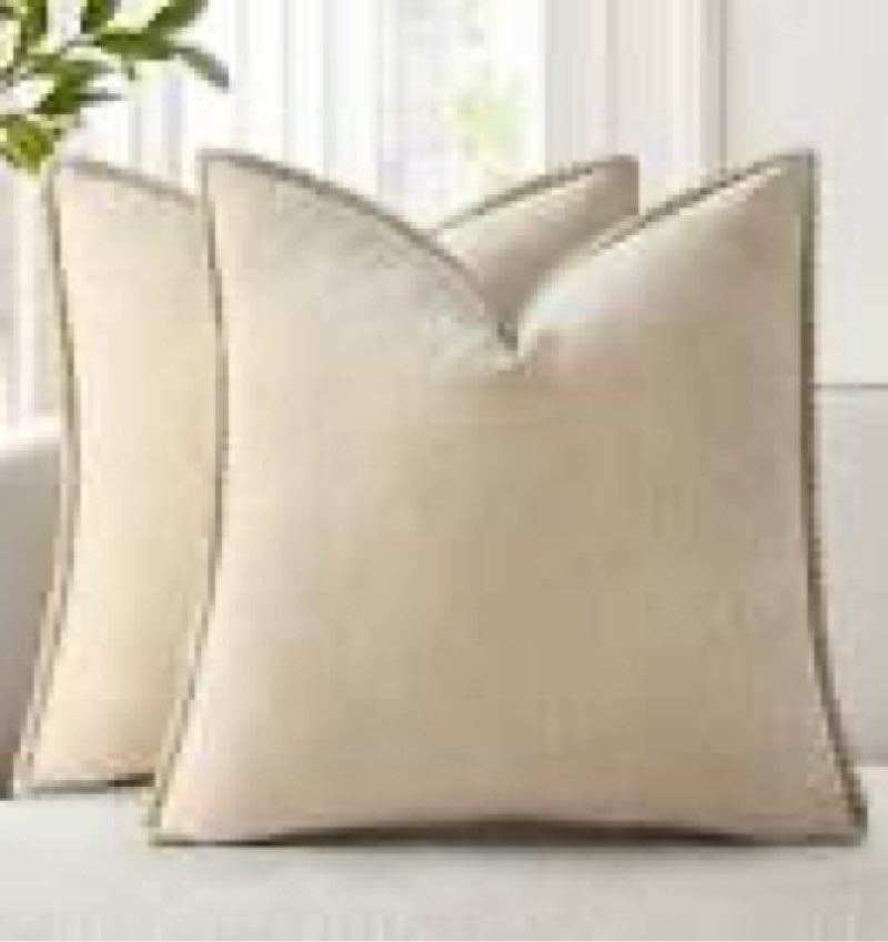 decoruhome chenille soft cozy throw pillow covers 26x26 set of 2, modern farmhouse boho velvet decor