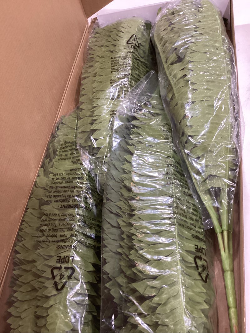 Condition photo showing Good Condition for 35" fake ferns, 4 large artificial bonston ferns bushes plants with 39 fronds for outdoors garden patio porch entrance low maintain home decor