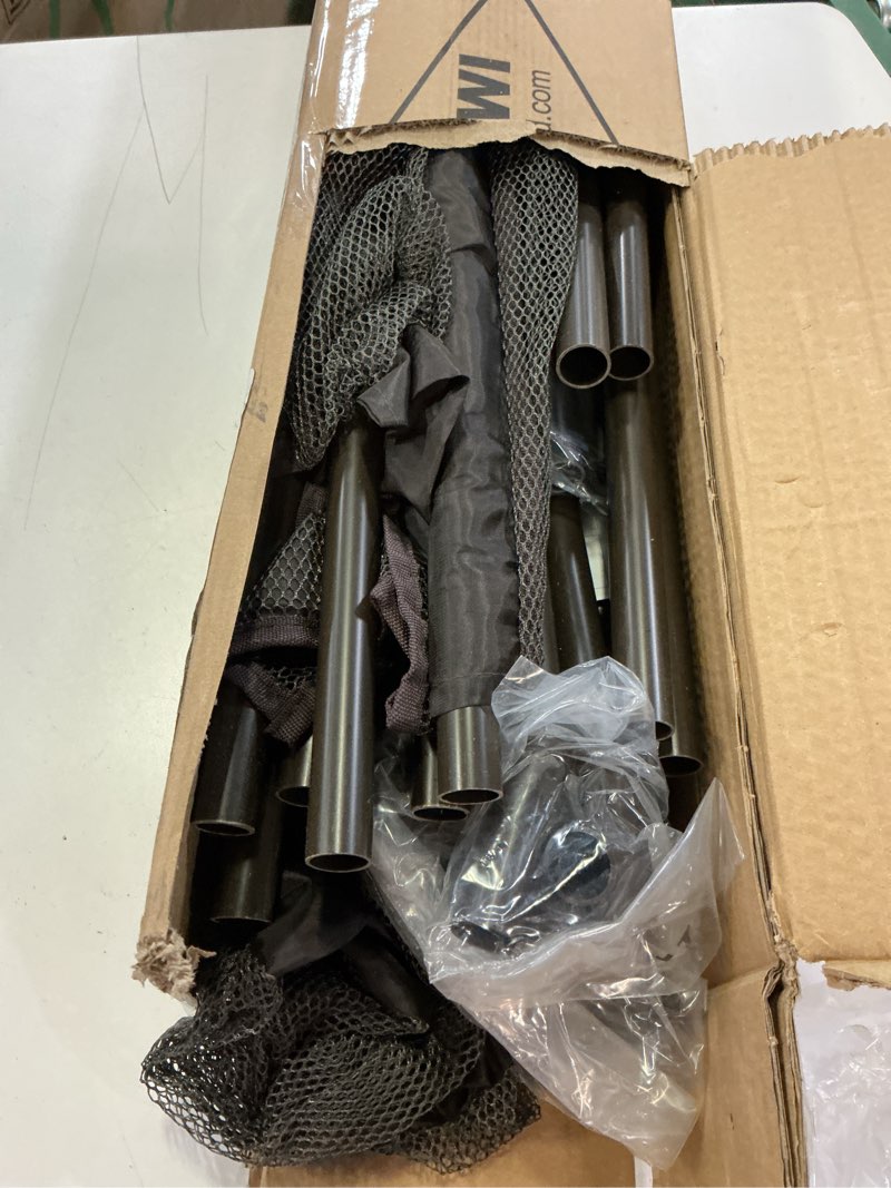 Condition photo showing Good Condition for essentially yours pool storage equipment organizer holder - noodles, toys, balls and floats mesh rolling double decker bin, large with noodle holder, (35.3" w x 23" l x 59.4" h), brown style 561935