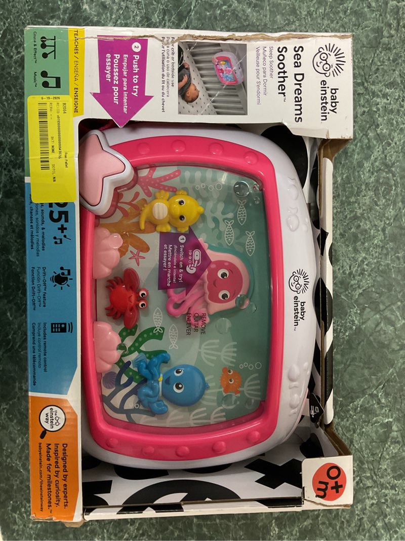 Condition photo showing New/Like New for baby einstein sea dreams soother musical crib toy and sound machine, pink, newborn and up