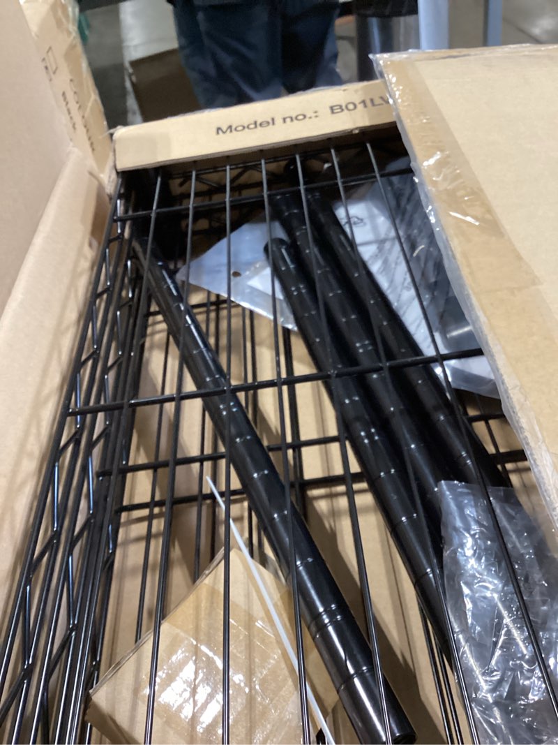 Condition photo showing Good Condition for amazon basics 3-shelf adjustable heavy duty steel wire rack storage shelving organizer for kitchen, garage, 23.2" l x 13.4" w x 30" h, black 3-shelf narrow black