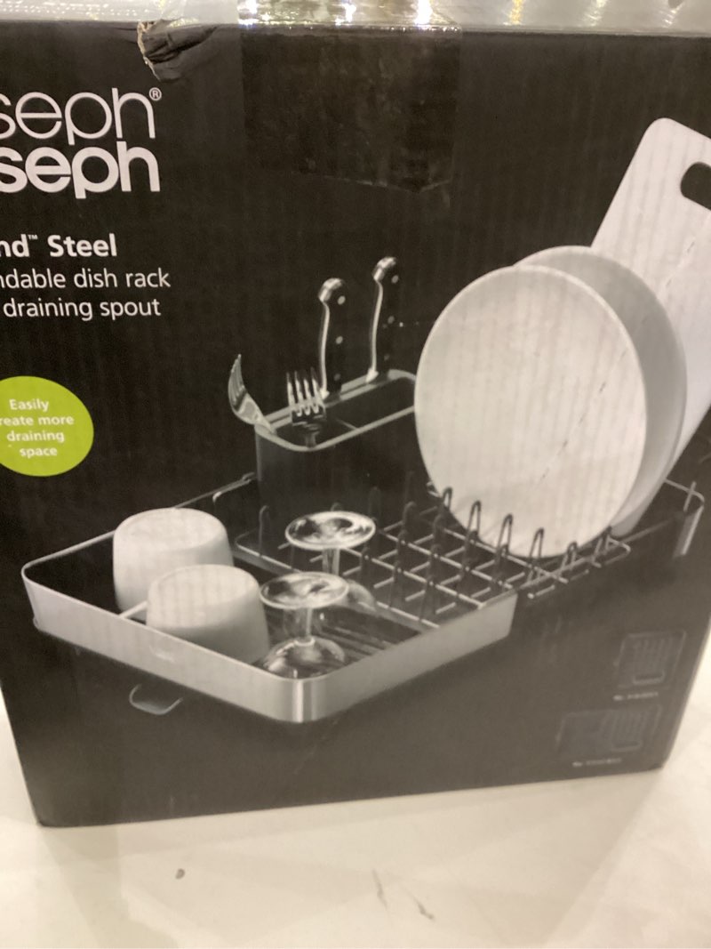Joseph Joseph Extendable Dish Drying Rack with Dual Parts - Stainless Steel, Non-Scratch, Movable Ut