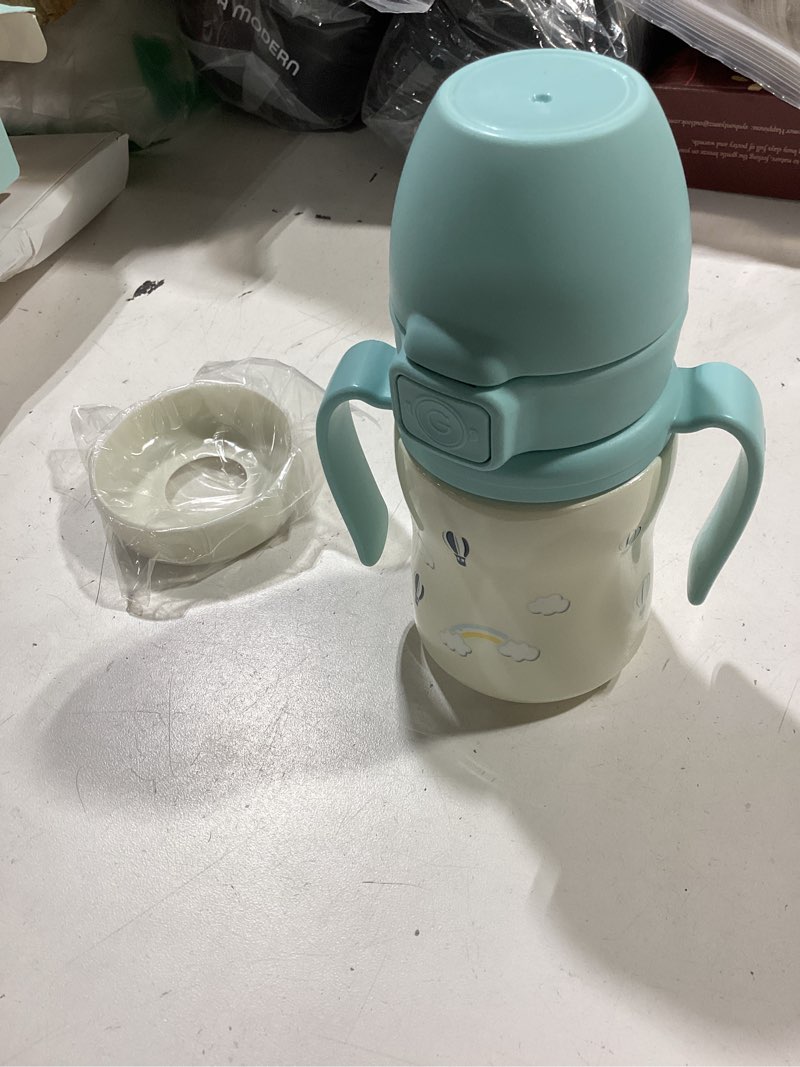 Condition photo showing Good Condition for grosmimi insulated 316 stainless steel spill proof straw cup, water bottle with flip top for toddlers, bpa free (air balloon, 6oz) air balloon 6 ounces