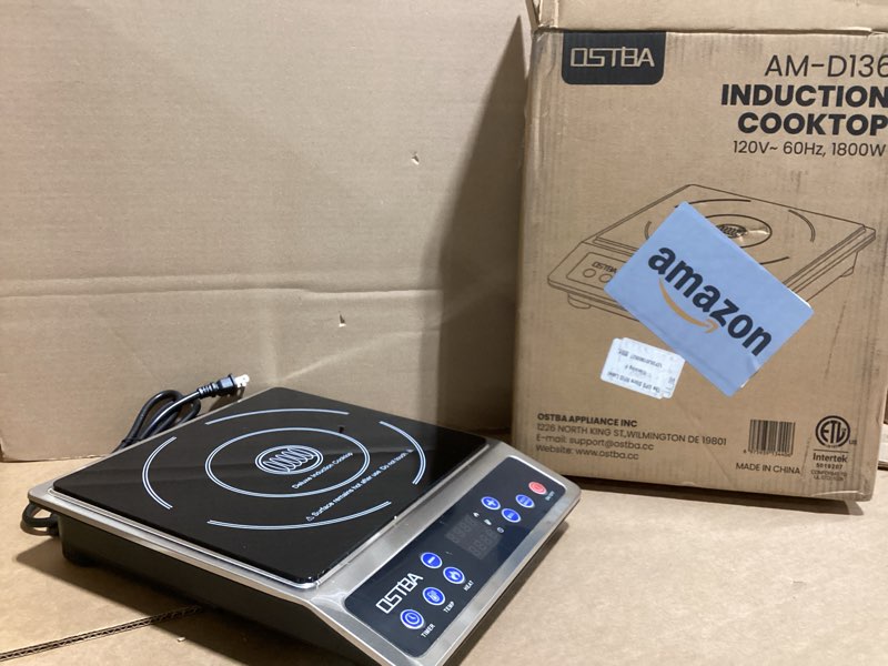 Condition photo showing Good Condition for OSTBA 1800W Commercial Induction Cooktop, 7" Heating Coil Countertop Induction Burner, 10 Power Levels & 120–460°F Temperature Control, 3H Timer, Keep Warm, ETL Certified