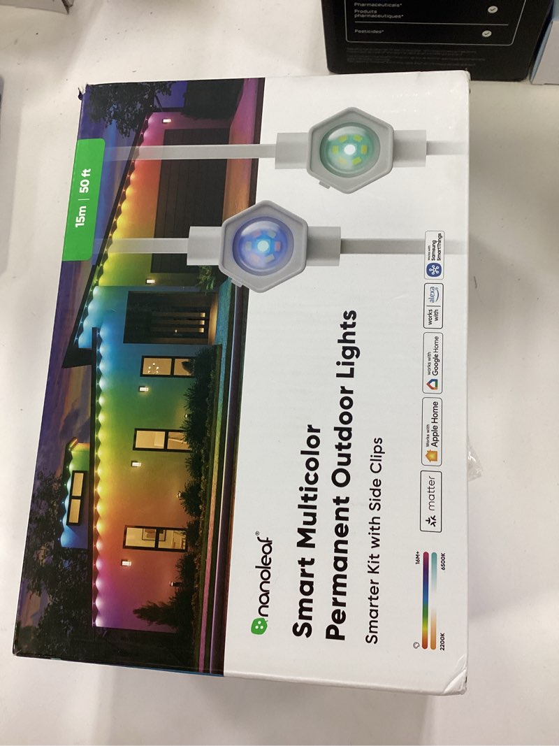 Condition photo showing New/Like New for nanoleaf 50ft matter smart multicolor permanent outdoor lights smarter kit with side clips – plug-in rgbicw addressable led pucks, cuttable & extendable