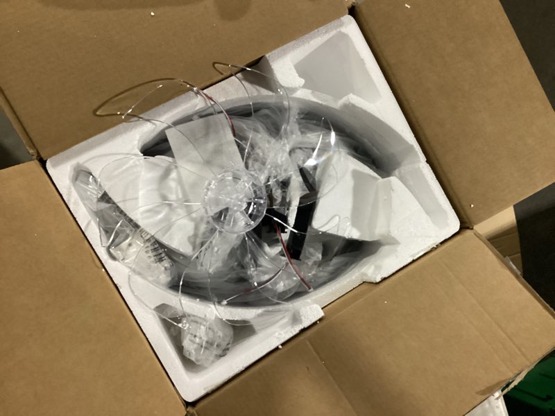 Condition photo showing Good Condition for addlon Ceiling Fans with Lights and Remote, 20'' Low Profile Ceiling Fans, 3000-6000K Dimmable Modern Flush Mount LED Fan Light, Fandelier Ceiling Fan for Bedroom, Kitchen, Living Room, Black Black 20 inch