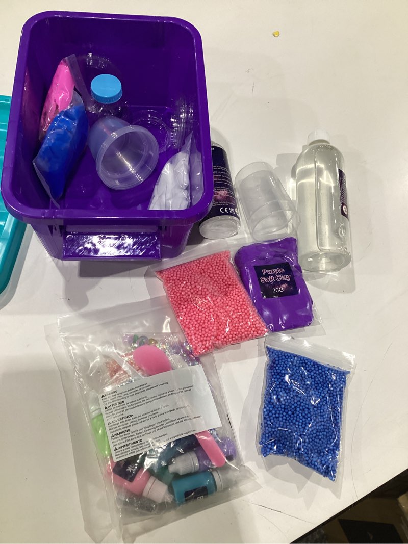 Condition photo showing Good Condition for Slime Kit,Toys for 6 7 8 9 10 11 12 Year Old Girls Boys Galaxy Slime Making Kit Making Butter Slime Dark Powder to Make Glitter Galactic Slimes Stress Relief Toys Fun Birthday Gifts