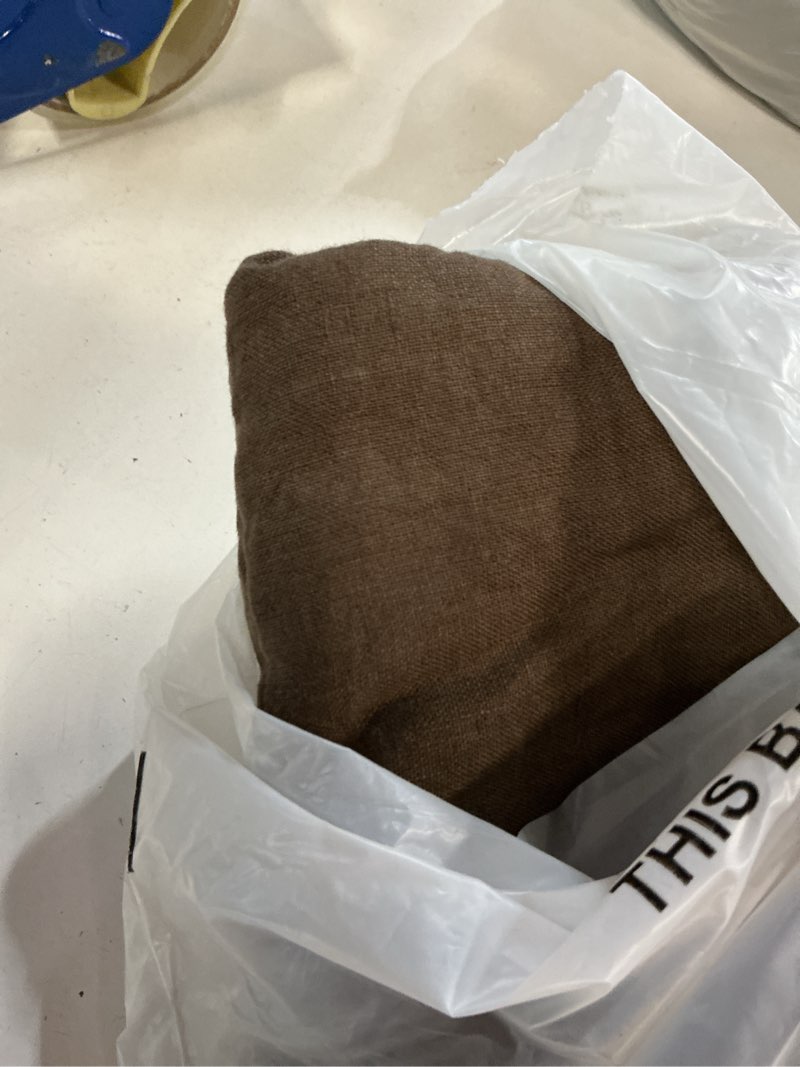 Condition photo showing Good Condition for lightweight european linen box quilted sham set, standard, espresso