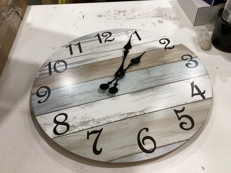 Condition photo showing As Is for wall clock-large silent wall clocks non ticking wall clocks battery operated rustic country style home decorative