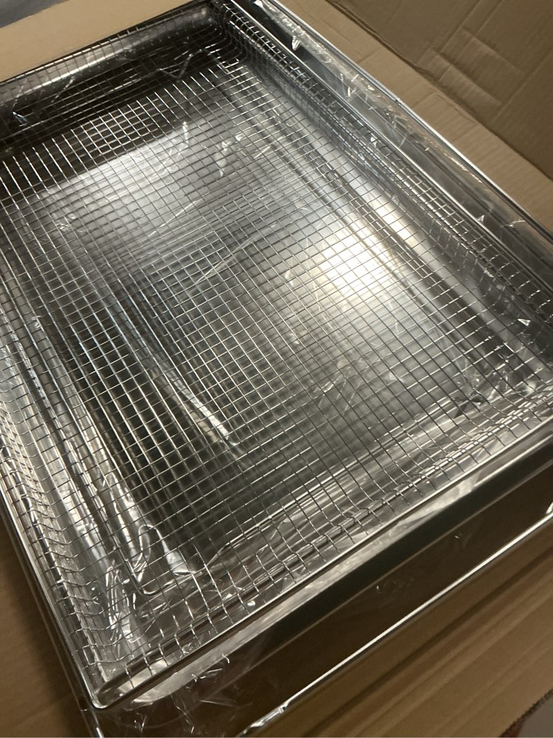 Condition photo showing New/Like New for LRAL302S Air Fryer Basket and Tray Replacement for LG Oven Parts, 304 Stainless Steel LRAL303S Air Fry Tray for LG Stove Parts Air Fry Crisper Basket LG Oven Air Fryer Rack 1 Pack