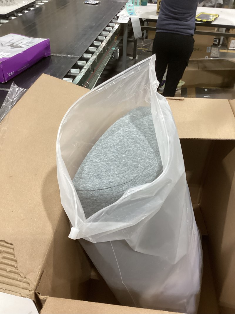 Condition photo showing As Is for C CUSHION LAB Ergonomic Foot Rest for Under Desk - Patented Massage Ridge Design Memory Foam Foot Stool Pillow for Work, Home, Gaming, Computer, Office Chair - Footrest for Back & Hip Pain Relief Grey