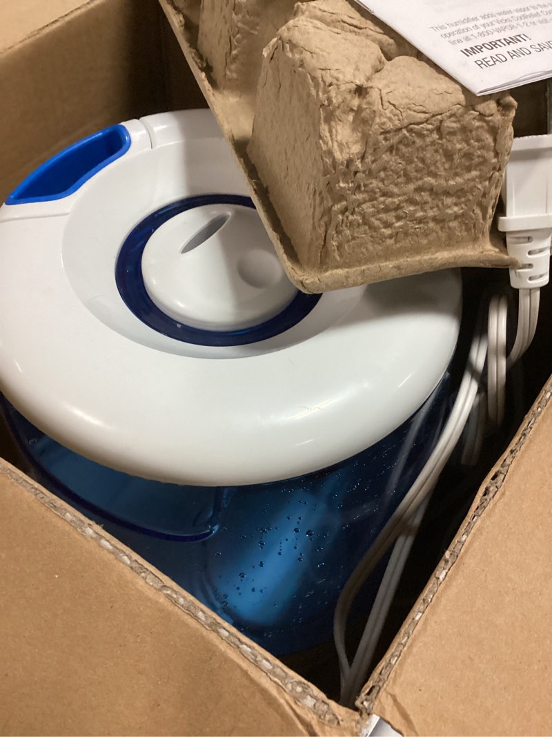 Condition photo showing As Is for Vicks CoolRelief Cool Mist Humidifier Small to Medium Room Vaporizer for Baby, Kids, Adults, 1.2 Gal