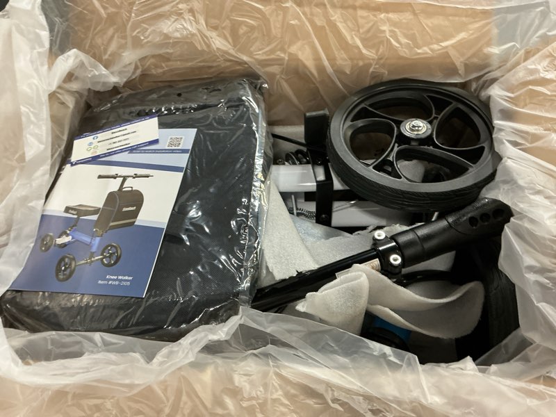 Condition photo showing New/Like New for knee scooter steerable knee walker deluxe medical scooter for foot injuries adult compact crutches,supports up to 300 lbs?blue?
