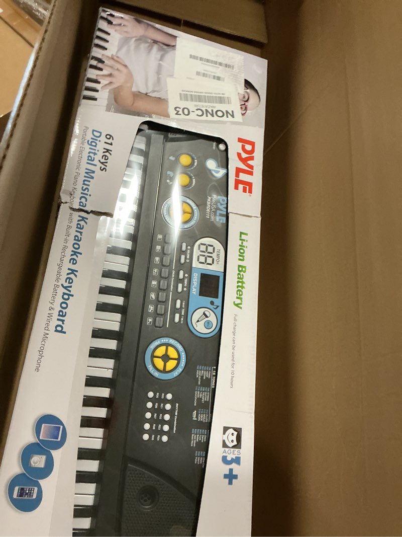 Condition photo showing New/Like New for PYLE Digital Piano Kids Keyboard - Portable 61 Key Piano Keyboard, Learning Keyboard for Beginners w