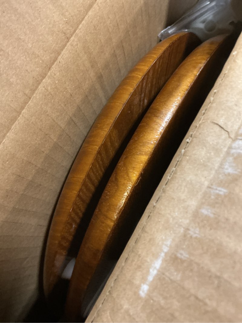 Condition photo showing As Is for Angel Shield Wood Toilet Seat Elongated with Soft Close,Easy Clean,Quick-Release Hinges(Elongated,Wood) Elongated-18.5" Wood